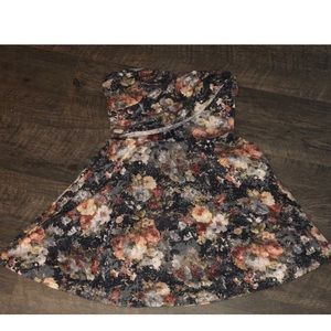 Strapless Floral Skater Dress